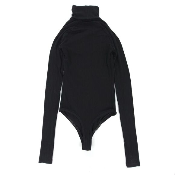 NEW Alix NYC Carder Cutout Turtleneck Thumbhole Ribbed Knit Bodysuit 90s Minimal - Picture 5 of 9